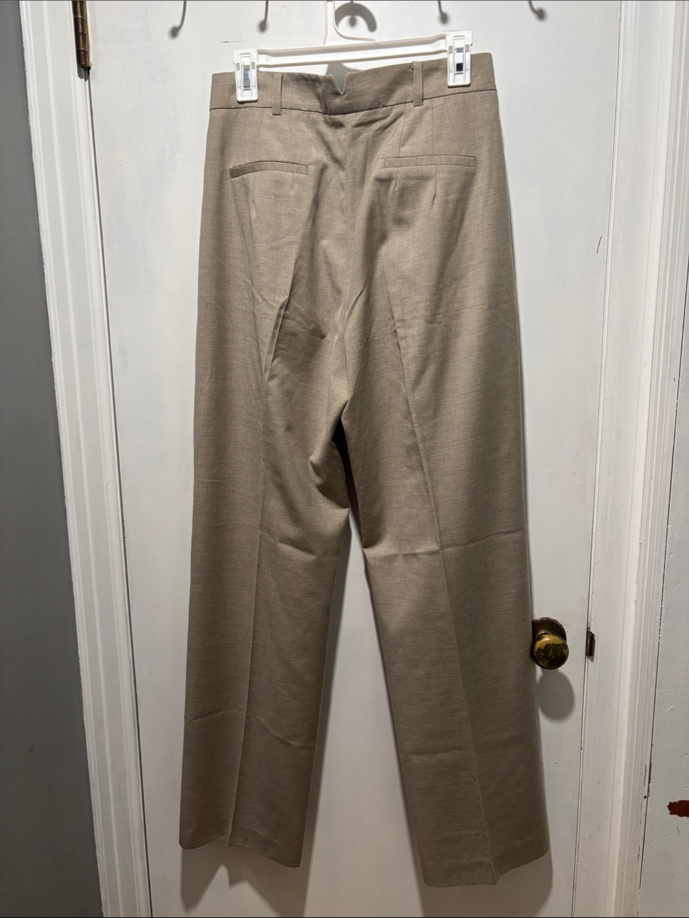THE FRANKIE SHOP Gelso pleated trousers in light taupe melange size small - Picture 6 of 8
